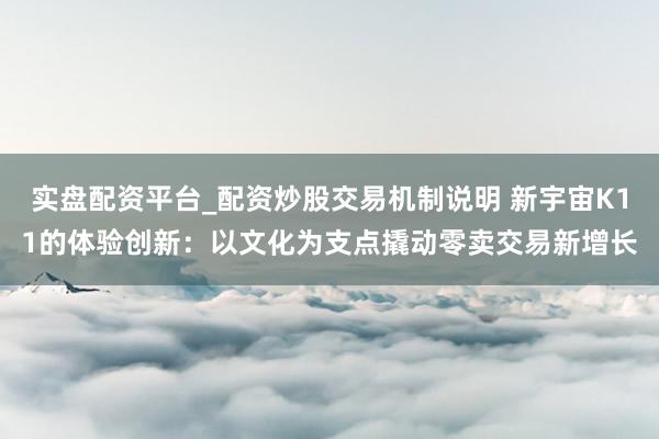 实盘配资平台_配资炒股交易机制说明 新宇宙K11的体验创新：以文化为支点撬动零卖交易新增长